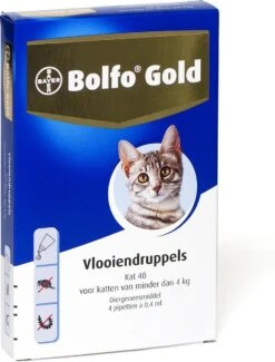 Bayer Bolfo Gold 40 Anti Vlooienmiddel - Kat - 0 Tot 4 Kg - 4 Pipetten 26 Bayer Bolfo Gold 40 Anti Vlooienmiddel - Kat - 0 Tot 4 Kg - 4 Pipetten -Winkel Voor Kattenbenodigdheden 913x1200 1