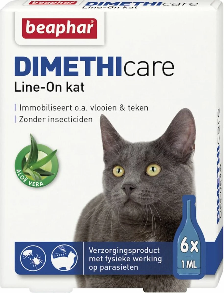 Beaphar DIMETHIcare Line On Kat - Vlooienbestrijding - 6 Pipetten 8 Beaphar DIMETHIcare Line On Kat - Vlooienbestrijding - 6 Pipetten - Afbeelding 6