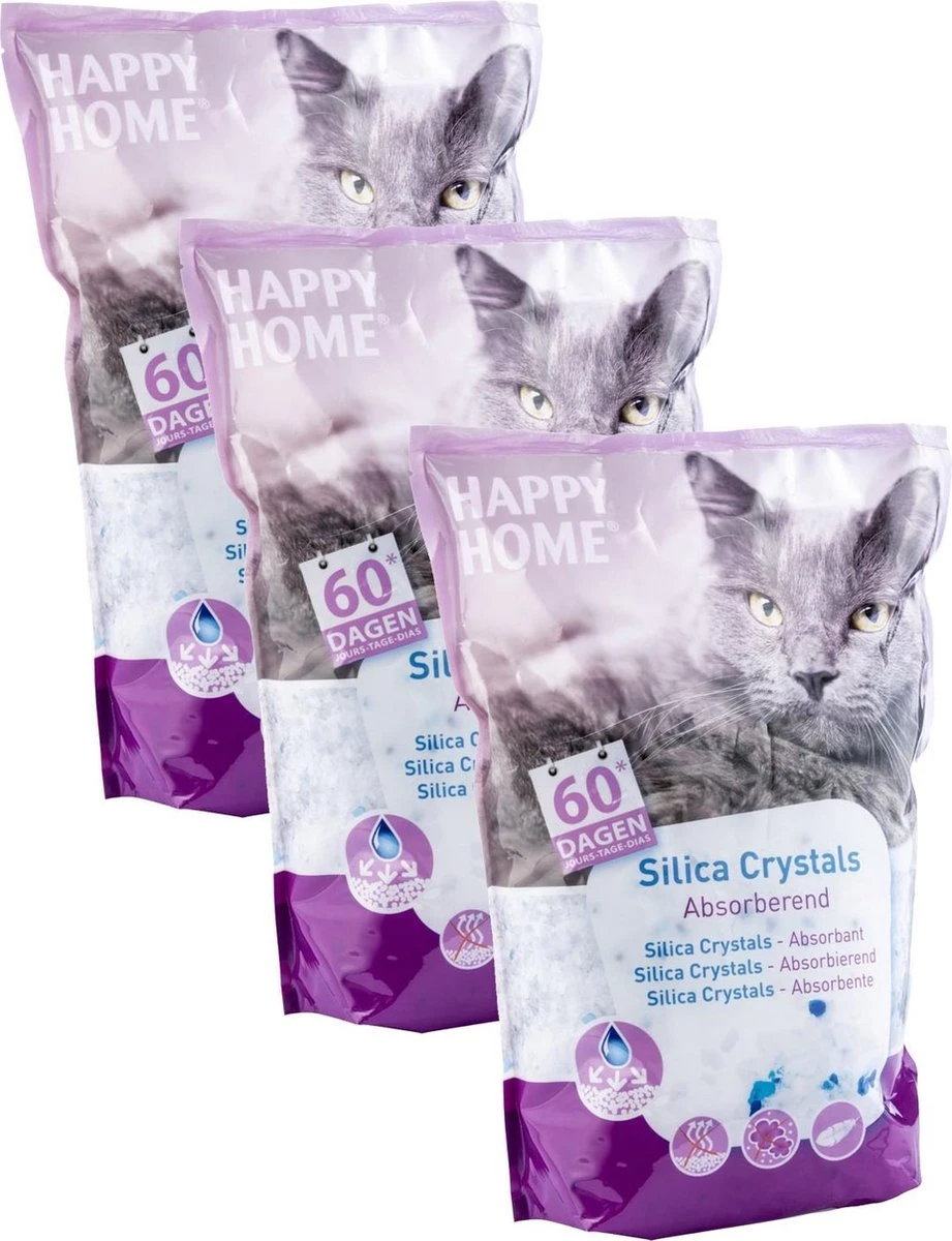 Happy Home Solutions Hygienic Crystals Light Plus - Kattenbakvulling - 3 X 7 L 3 Happy Home Solutions Hygienic Crystals Light Plus - Kattenbakvulling - 3 X 7 L