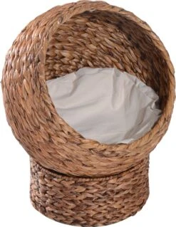 PawHut Kattenmand Rotan Kattennest Kattenbed Met Kussen Huisdierbed Bruin D30-104 -Winkel Voor Kattenbenodigdheden 930x1200 2