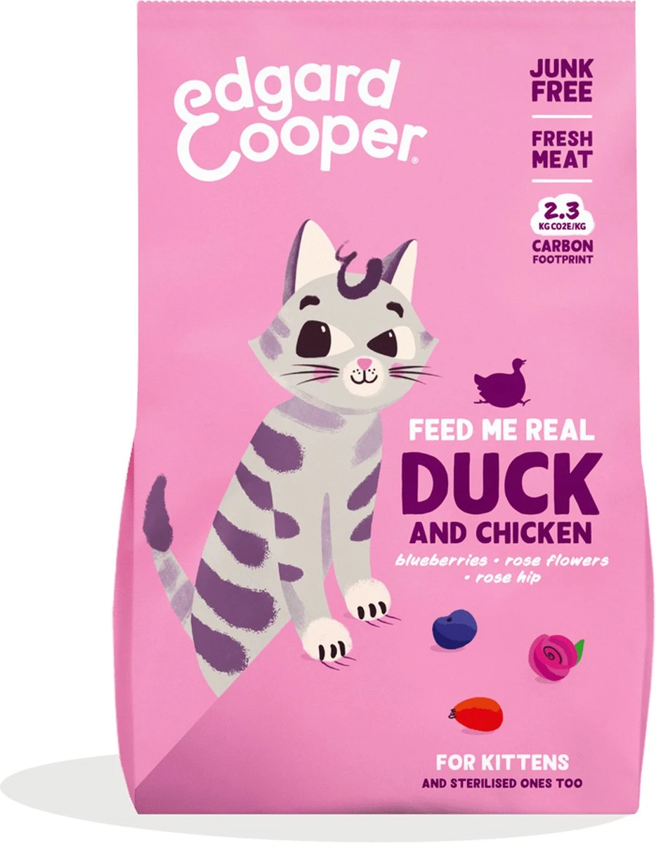 Edgard & Cooper Kattenvoer Kitten Eend - Kip 2 Kg 9 Edgard & Cooper Kattenvoer Kitten Eend - Kip 2 Kg - Afbeelding 7