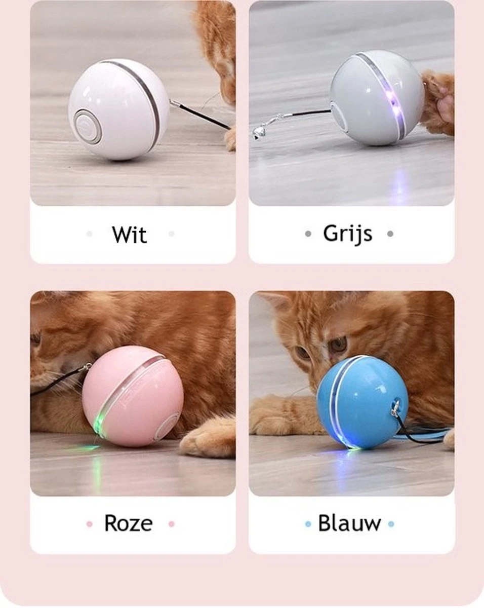 Otiume Elektrische Speelbal - Slimme Interactieve Zelfrollende Bal - Speelgoed Voor Katten - Kattenspeelgoed - Blauw 9 Otiume Elektrische Speelbal - Slimme Interactieve Zelfrollende Bal - Speelgoed Voor Katten - Kattenspeelgoed - Blauw - Afbeelding 7