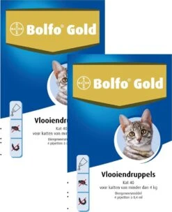 Bolfo Gold Kat 40 - Anti Vlooienmiddel - 2 X 4 Stuks 0 - 4 Kg