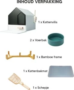 Kattenbak Villa Met Dubbele Voerbak En Kattenbakmat – Kat - Drinkbak – Modern En Stijlvol - Design - Groen 17 Kattenbak Villa Met Dubbele Voerbak En Kattenbakmat – Kat - Drinkbak – Modern En Stijlvol - Design - Groen -Winkel Voor Kattenbenodigdheden 994x1200 5