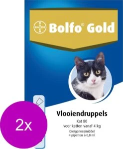 Bolfo Gold Kat 80 - Anti Vlooienmiddel - 2 X 4 Stuks Van 4 Kg -Winkel Voor Kattenbenodigdheden 996x1200