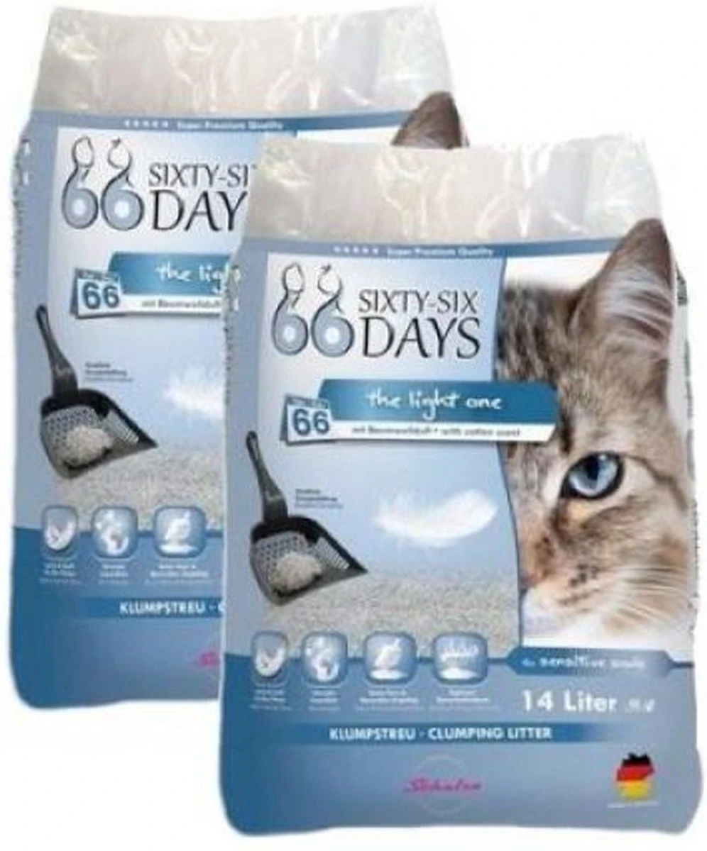 Merkloos 2x14 Ltr 66 Days Cotton Light Kattenbakvulling Kattenbakvulling 3 Merkloos 2x14 Ltr 66 Days Cotton Light Kattenbakvulling Kattenbakvulling